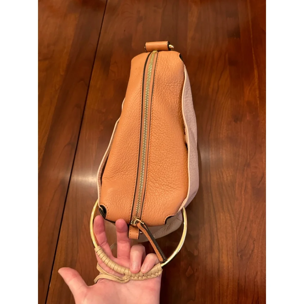 Vince Camuto Leather pink, tan and peach toned purse with removable strap